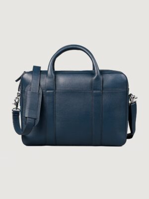 The Captain Midnight Blue Leather Briefcase