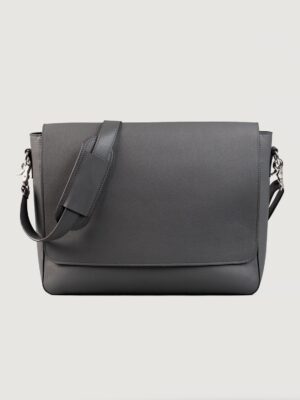 The Carismatico Grey Leather Messenger Bag