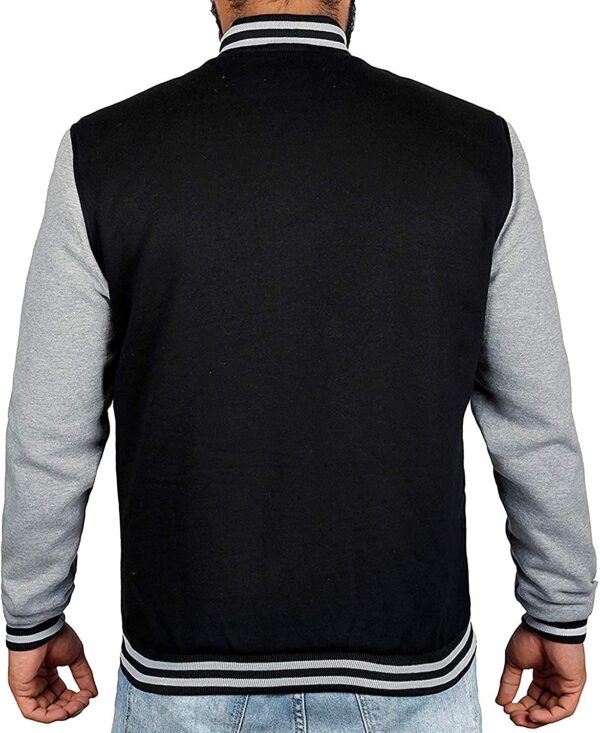 Mens Black & Grey Varsity Jacket