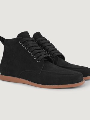 Bearman Moc Toe Black Suede Boots