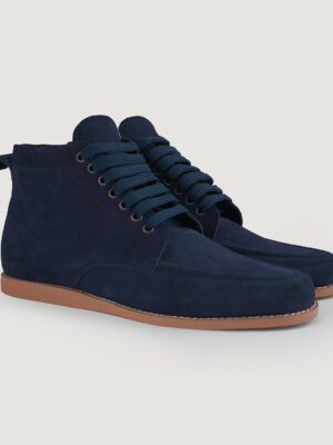 Bearman Moc Toe Blue Suede Boots