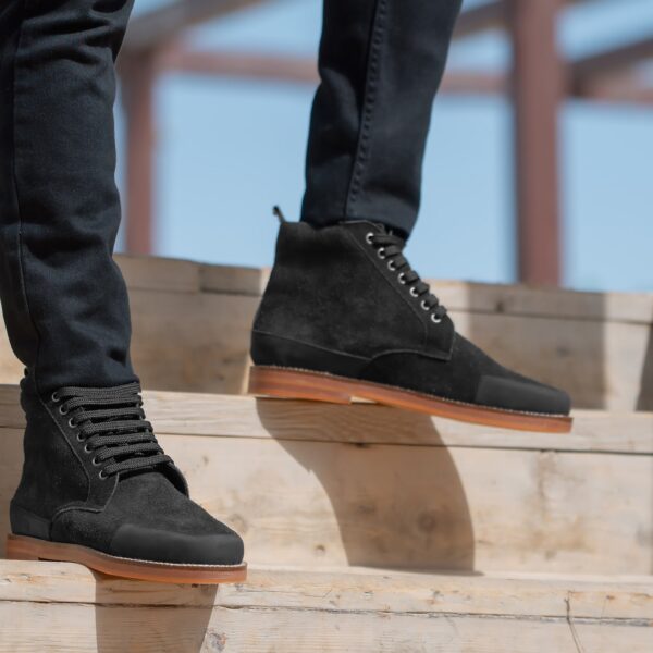 Carnell Moc Toe Black Suede Boots