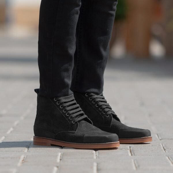 Carnell Moc Toe Black Suede Boots