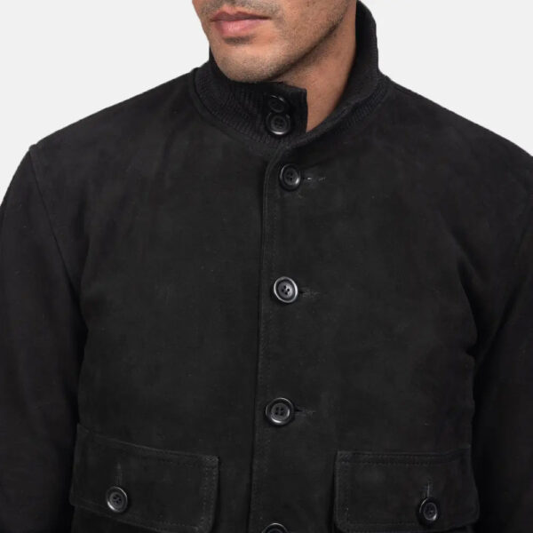 Eaton Black Suede Bomber Jacket