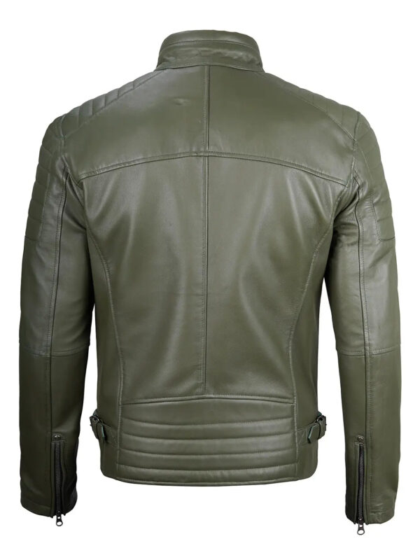 Felix Green Cafe Racer Leather Jacket