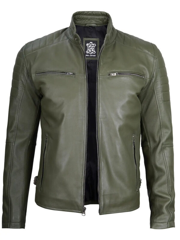 Felix Green Cafe Racer Leather Jacket