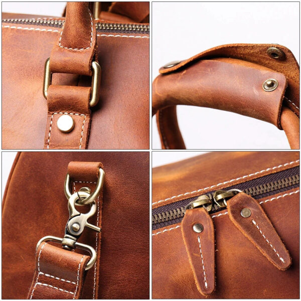 Small Leather Duffle Bag | Redwood Small Leather Duffle Bag