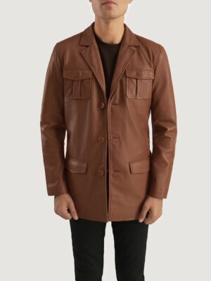 Ray Cutler Brown Leather Blazer