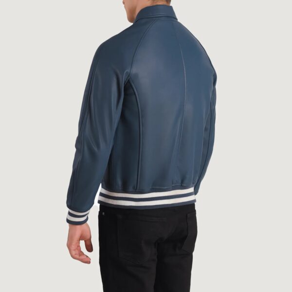 Walton Blue Leather Varsity Jacket