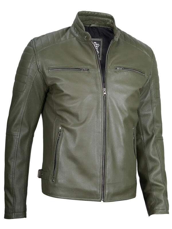 Felix Green Cafe Racer Leather Jacket