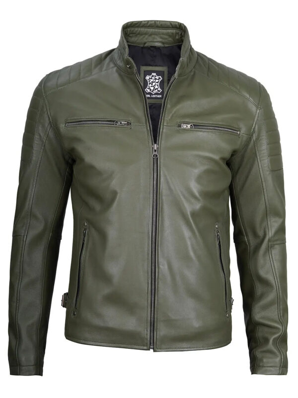 Felix Green Cafe Racer Leather Jacket