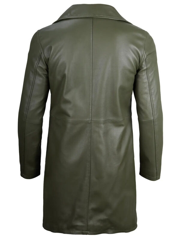 Bryson Military Green Leather Car Coat