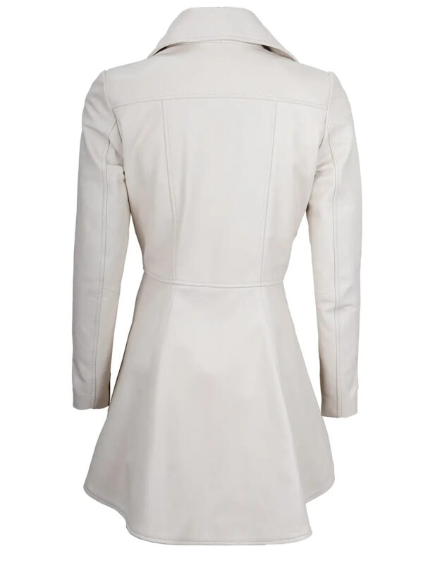 Clarissa Off White Asymmetrical Peplum Leather Jacket