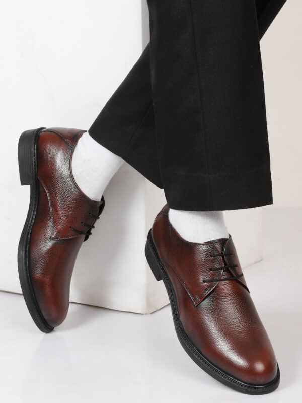 Men's Cherry Texture Leather Derbies Shoes