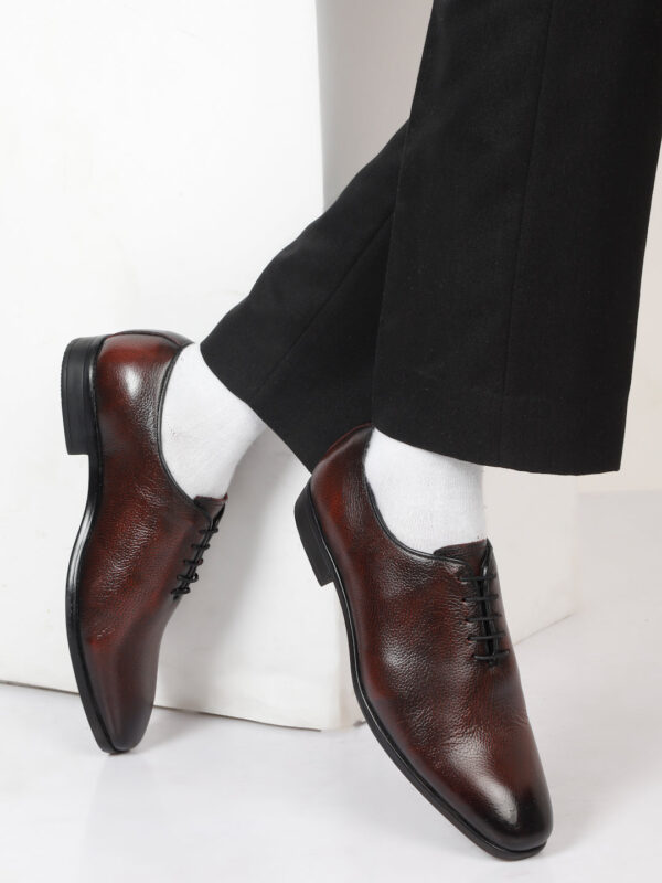 Men's Cheery Two-Tone Texture Leather Derbies Shoes