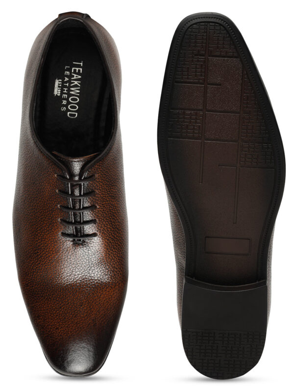 Men's Pine Two-Tone Texture Leather Derbies Shoes