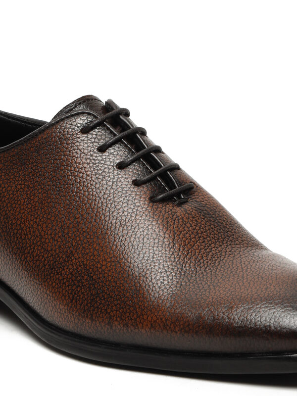 Men's Pine Two-Tone Texture Leather Derbies Shoes