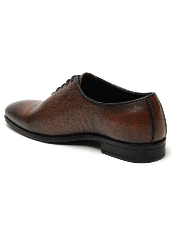 Men's Pine Two-Tone Texture Leather Derbies Shoes