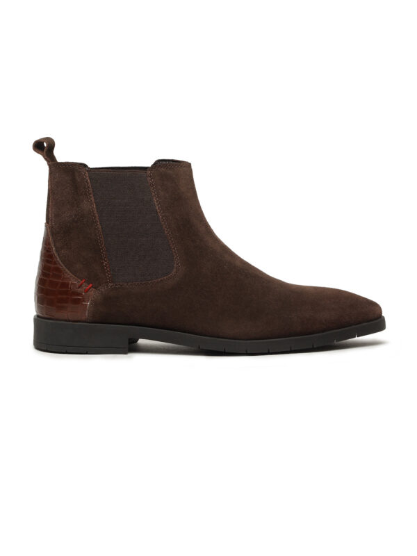 Men's Brown Suede Leather Mid-Top Chelsea Boots