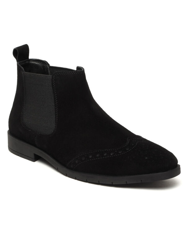 Men's Black classy Suede Leather Mid-Top Chelsea Boots