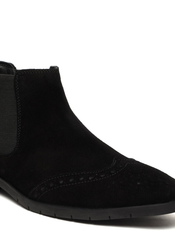 Men's Black classy Suede Leather Mid-Top Chelsea Boots