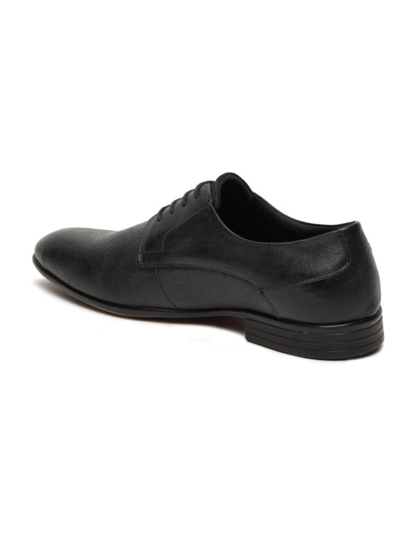 Men's Black Texture Leather Formal Shoes