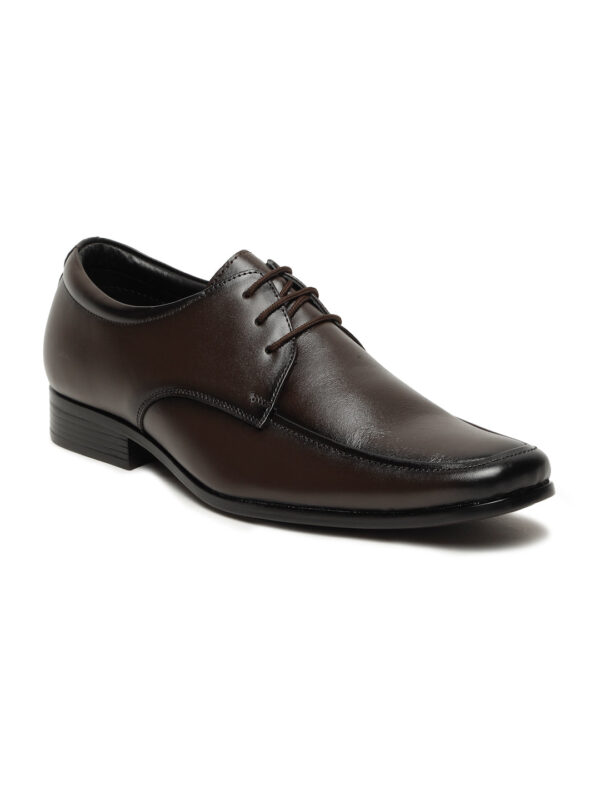 Men's Brown Solid Leather Lace-up Formal Shoes