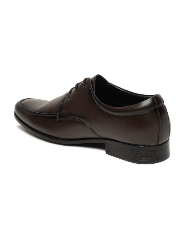 Men's Brown Solid Leather Lace-up Formal Shoes