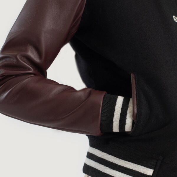 Savant Maroon Hybrid Varsity Jacket