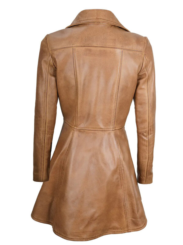 Clarissa Asymmetrical Camel Brown Peplum Leather Jacket