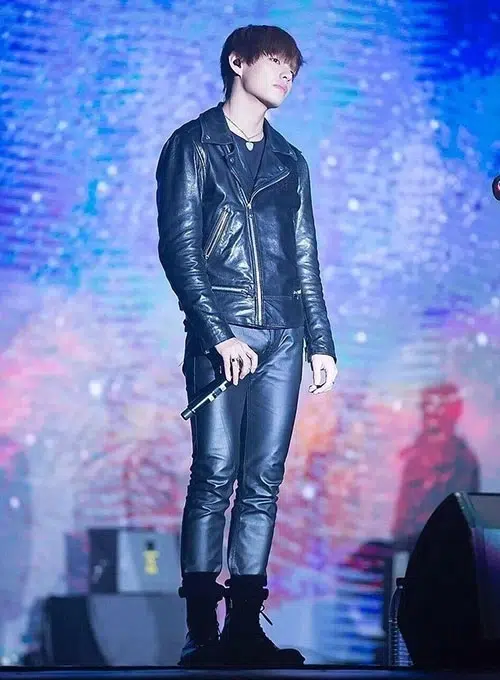 Kim Taehyung Mens Leather Jeans